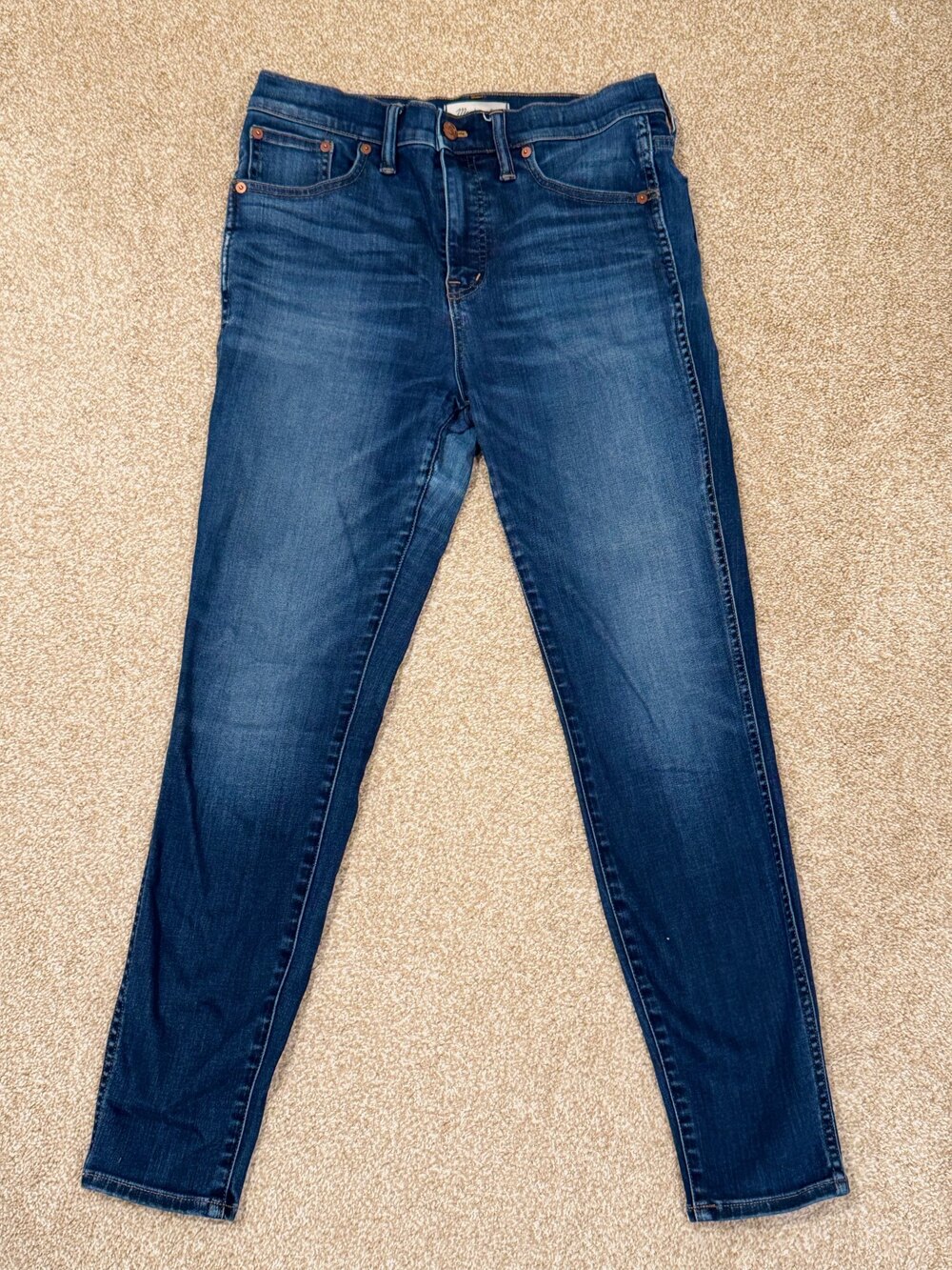 Madewell High Rise Skinny Jeans 29 Danny Wash Tencel Stretch Blue Denim G7391